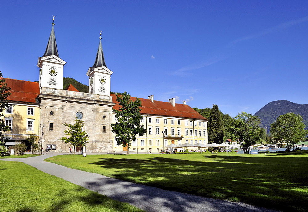 Herzoglich Bayerisches Brauhaus, brewery on Tegernsee Lake, a former Benedictine monastery, Tegernsee, Upper Bavaria, Bavaria, Germany, Europe