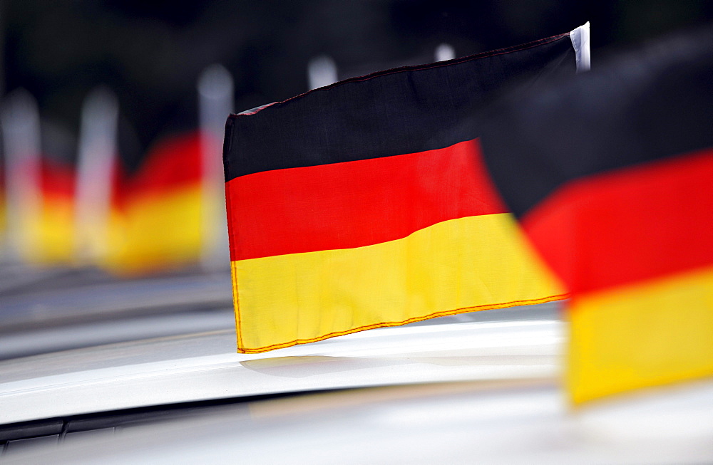 German national flags on cars during the FIFA World Cup 2010