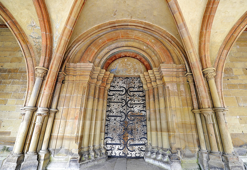 Portal, Monastery Church, Paradise, covered entrance, Maulbronn Monastery, Cistercian Abbey, UNESCO World Heritage Site, Kraichgau, Baden-Wuerttemberg, Germany, Europe