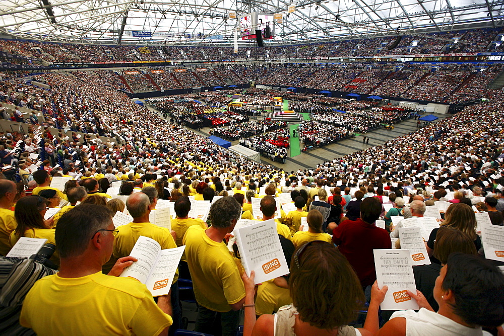 !Sing-Day of Song, concert as the finale with over 65, 000 people as part of the Capital of Culture Ruhr2010, Veltins Arena AufSchalke, Gelsenkirchen, North Rhine-Westphalia, Germany, Europe