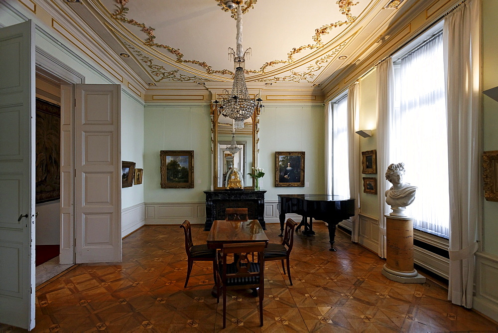 Golden salon at the home of landscape painter B.C. Koekkoek, Museum Koekkoek, Kleve, Niederrhein region, North Rhine-Westphalia, Germany, Europe