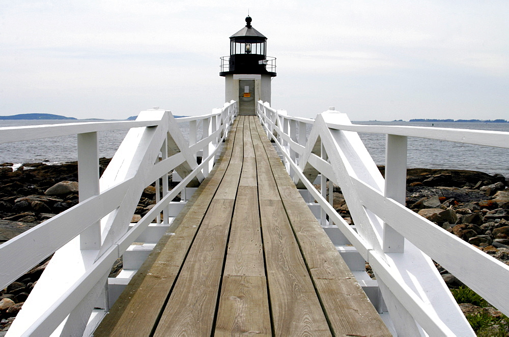 Marshall Point Lighthouse, Port Clyde, fishing village, Atlantic Ocean, Maine coast, New England, USA