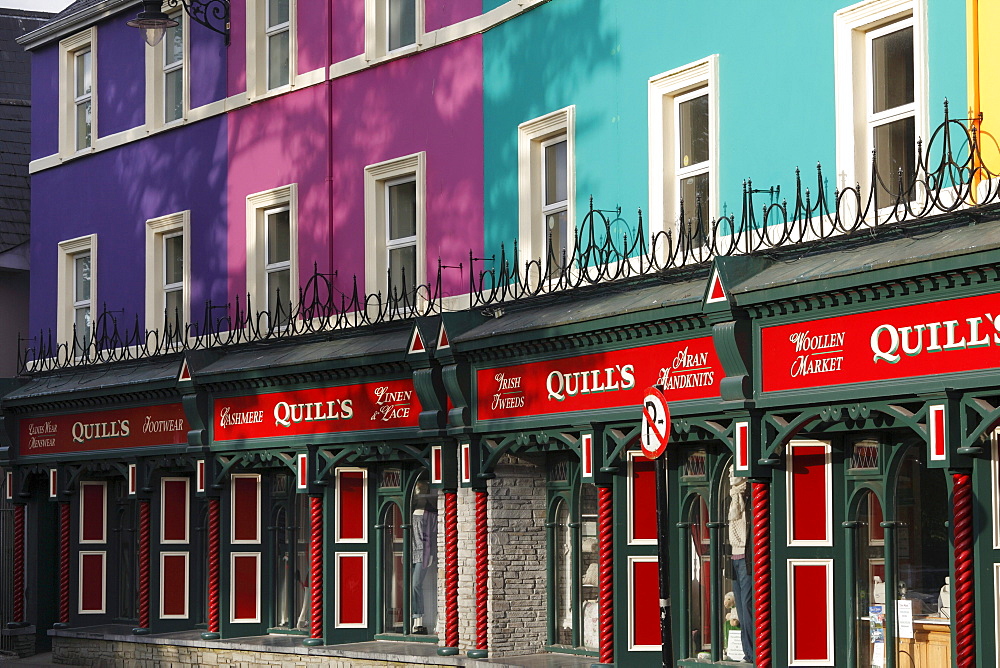 Row of shops, Kenmare, Ring of Kerry, County Kerry, Ireland, British Isles, Europe