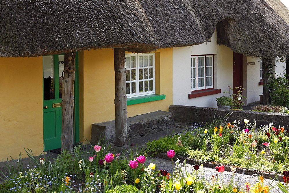 Houses with thatched roof, Adare, County Limerick, Ireland, British Isles, Europe