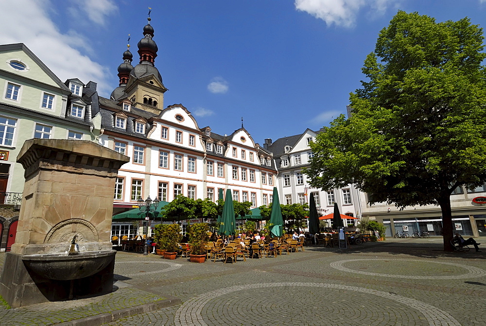 Am Plan market place, old town of Koblenz, UNESCO World Heritage Site Oberes Mittelrheintal landscape of the Upper Middle Rhine Valley, Rhineland-Palatinate, Germany, Europe