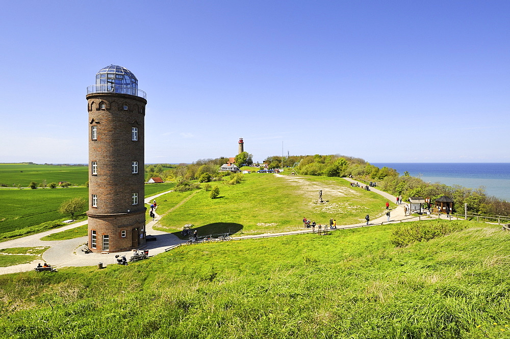 Former Marinepeilturm, beacon tower, built with bricks in 1927 and used as a radio beacon, Cape Arkona, Ruegen Island, Mecklenburg-Western Pomerania, Germany, Europa