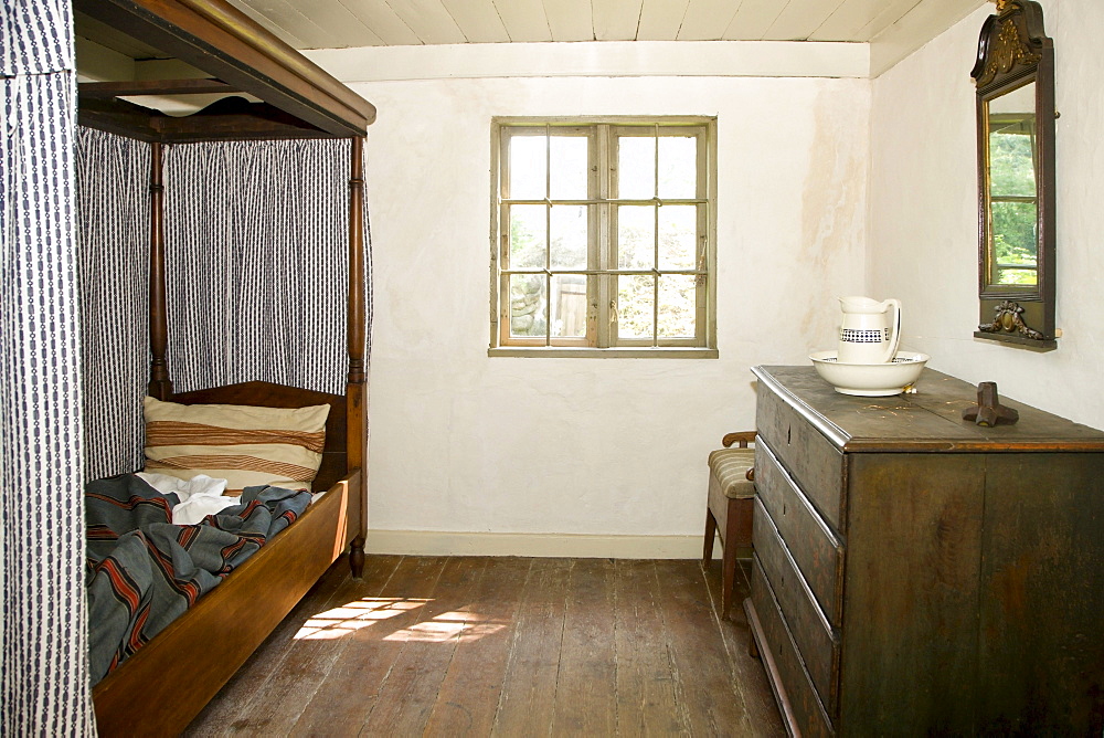 Old bedroom, the Funen Village open air museum, Odense, Denmark, Europe