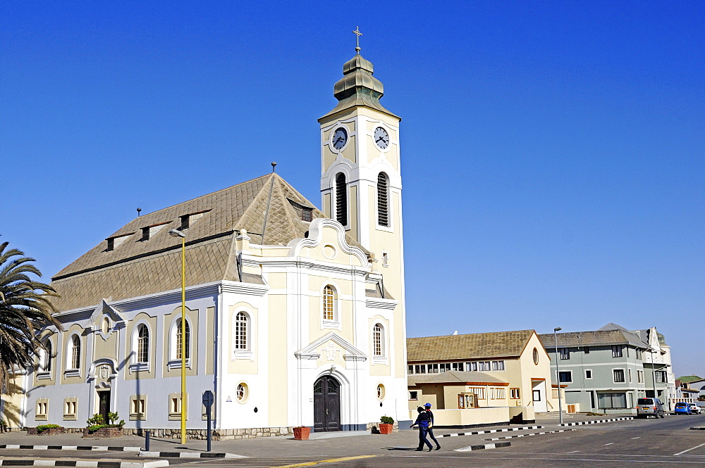 Protestant church in Bavarian style, architecture from the German colonial period, Swakopmund, Erongo region, Namibia, Africa