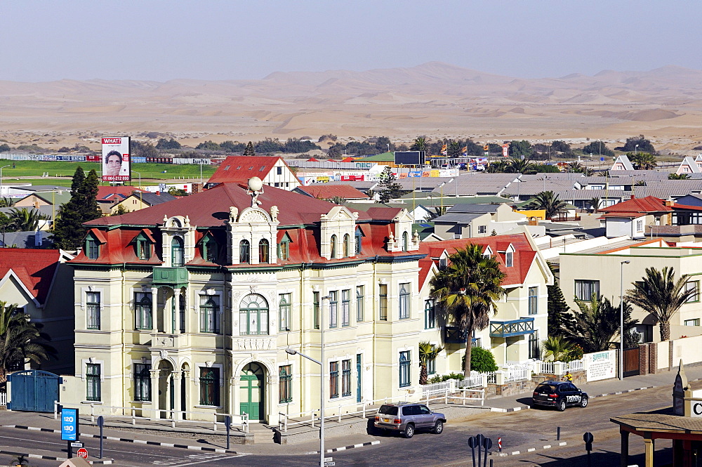 View on the Hohenzollern-Haus building, architecture from the German colonial period, Swakopmund, Erongo region, Namibia, Africa