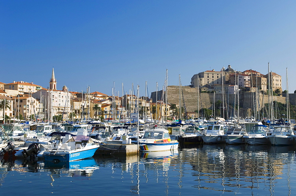 Port and citadel of Calvi, Balagne, Corsica, France, Europe