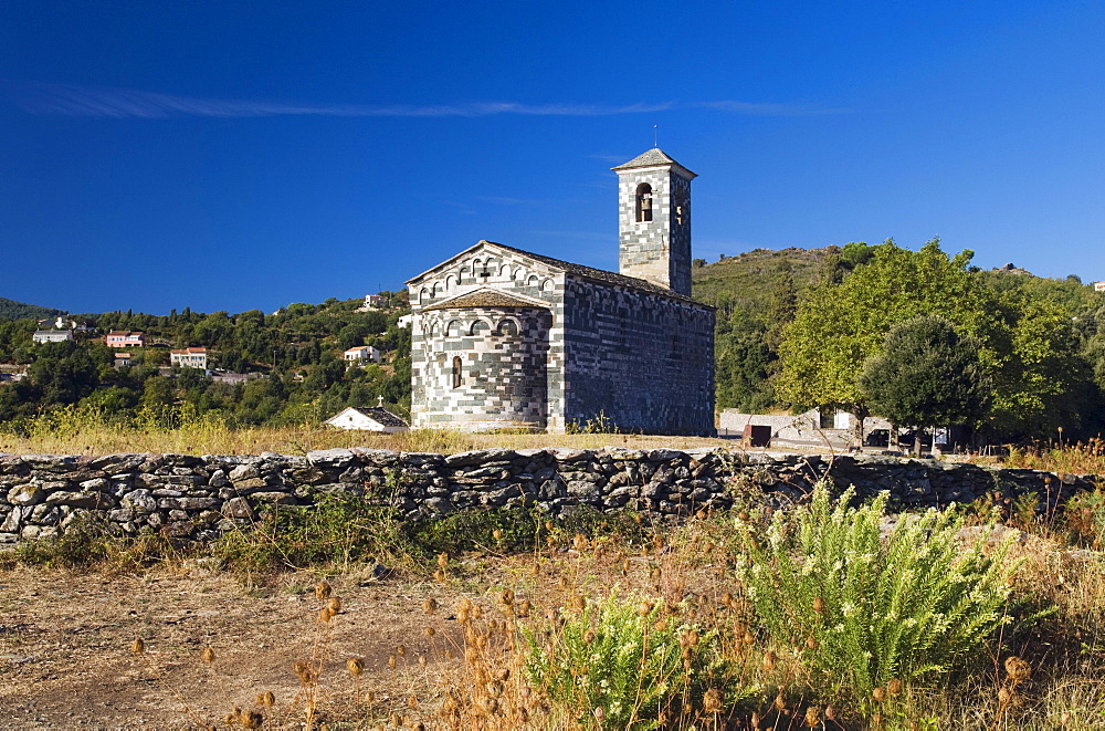 Pisan church of San Michele de Murato, Nebbio, Corsica, France, Europe