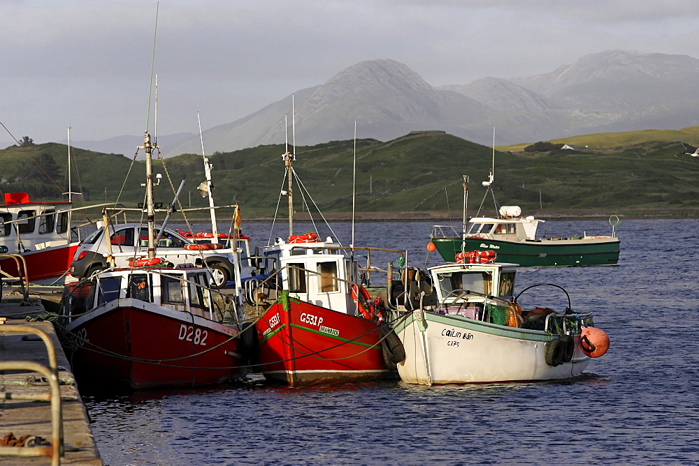 Fishing boat harbour, Cleggan, Connemara, Republic of Ireland, Europe