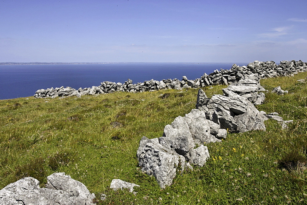 Remains of a Celtic ringfort at Blackhead, The Burren, County Clare, Republic of Ireland, Europe