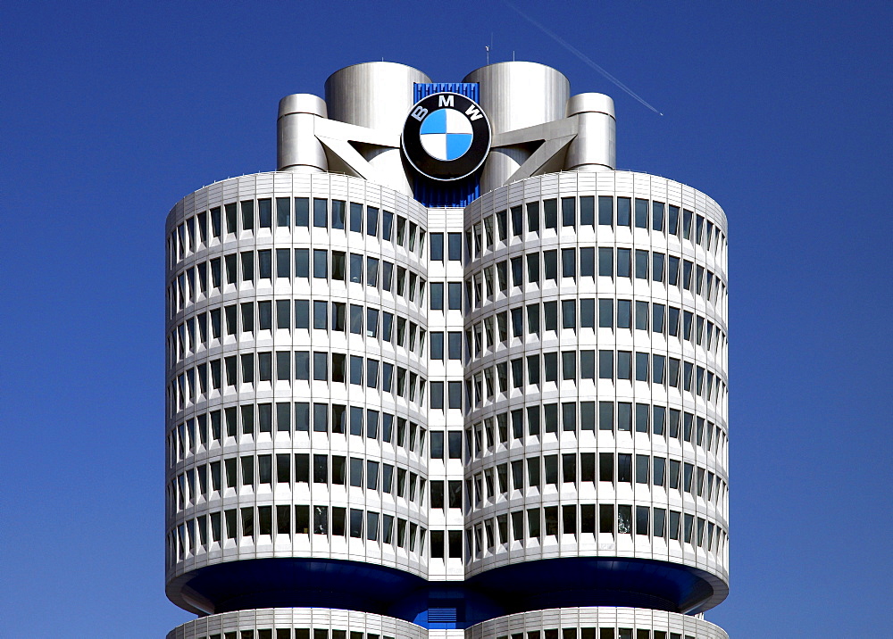 BMW high-rise building, headquarters of the Bavarian Motor Works, Munich, Bavaria, Germany, Europe