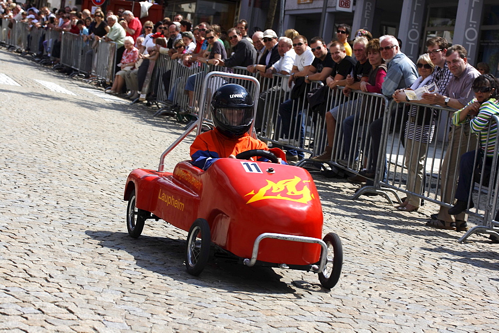 Soap box race, Laupheim, Biberach, Upper Swabia, Baden-Wuerttemberg, Germany, Europe