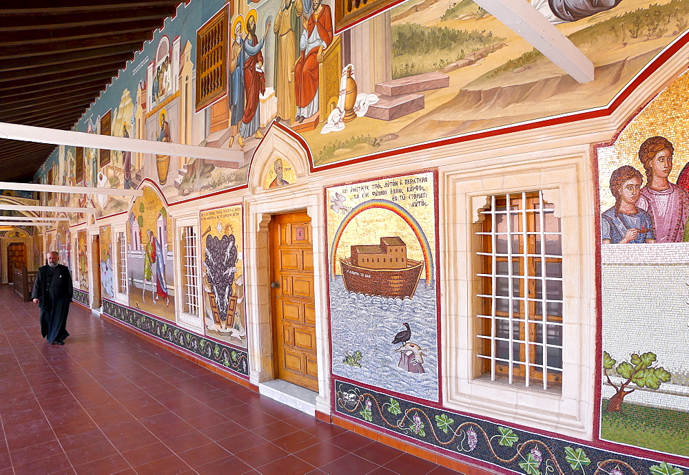 Colorful mosaics in the Kykkos monastery, Troodos Mountains, Southern Cyprus, Greek Cyprus, Southern Europe