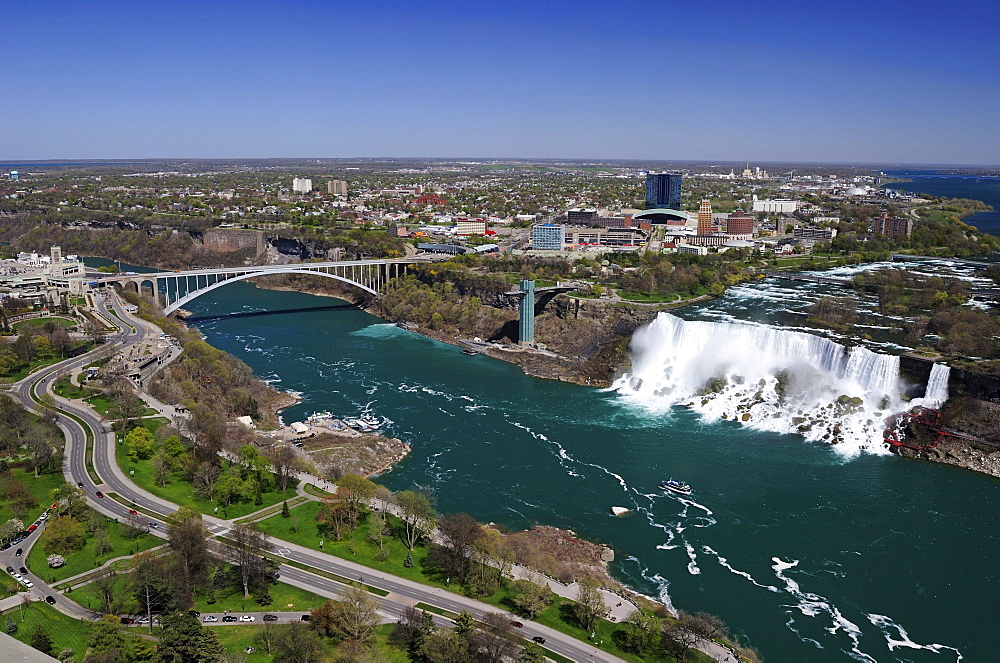 Niagara Falls with a view of the Americans side from Ontario, Canada