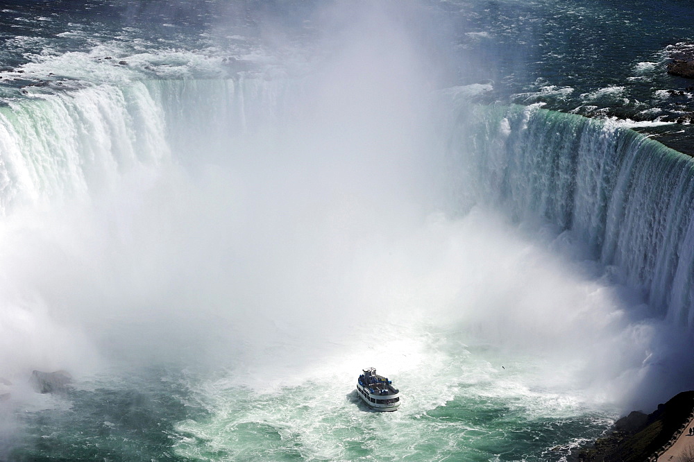 Niagara Falls with an excursion boat, Ontario, Canada