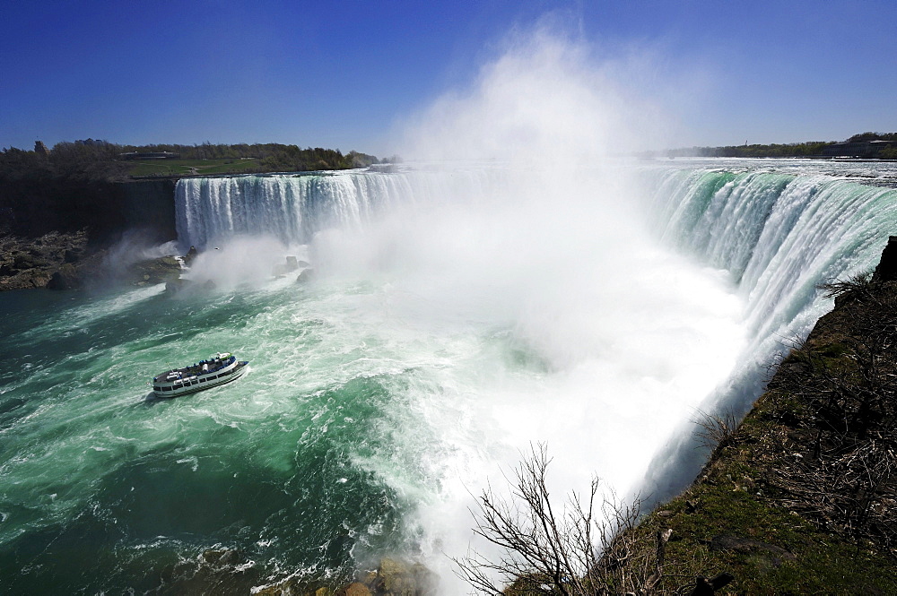 Niagara Falls with an excursion boat, Ontario, Canada