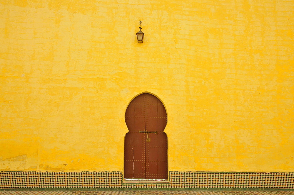 Door, courtyard, Moulay Ismail Mausoleum, Meknes, Morocco, Africa