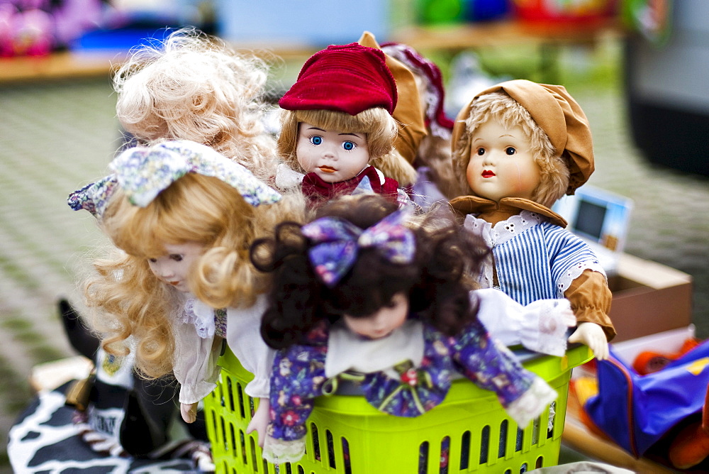 Dolls on a flea market