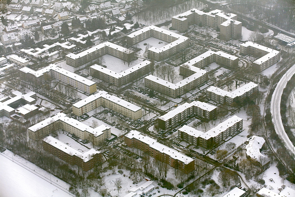 Aerial view, high-rise estate, Scharnholz Grevel, Dortmund, Ruhrgebiet region, North Rhine-Westphalia, Germany, Europe