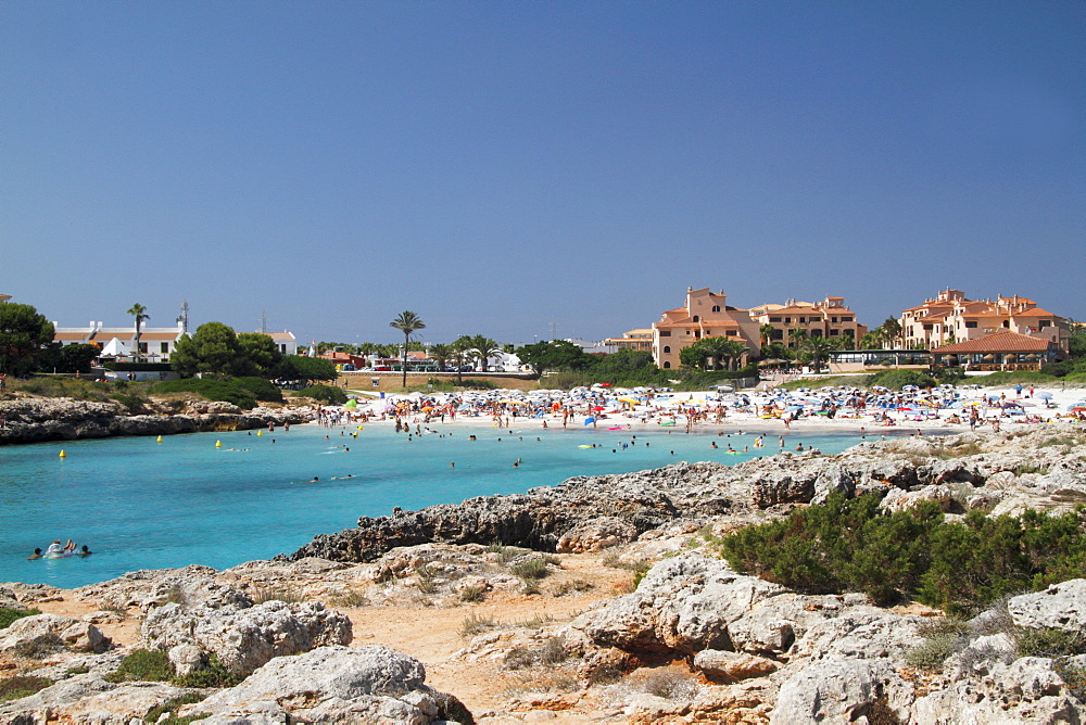 Beach at Cala en Bosc, Menorca, Minorca, Spain, Europe