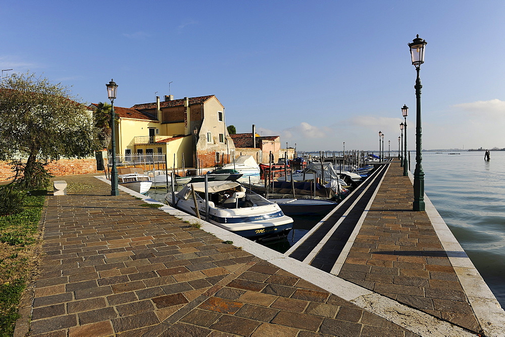 Small marina, Burano Island, Venice, Italy, Southern Europe