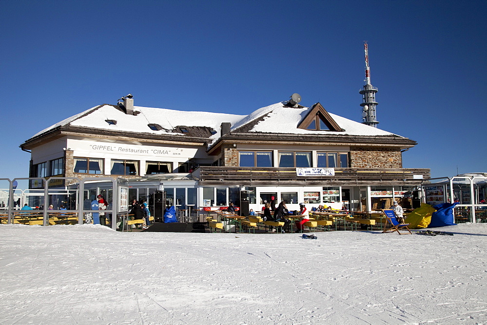 Cima Restaurant on the mountaintop plateau on Kronplatz mountain, 2272 m, Kronplatz winter sport region, Bruneck, Puster Valley, Province of Bolzano-Bozen, Italy, Europe