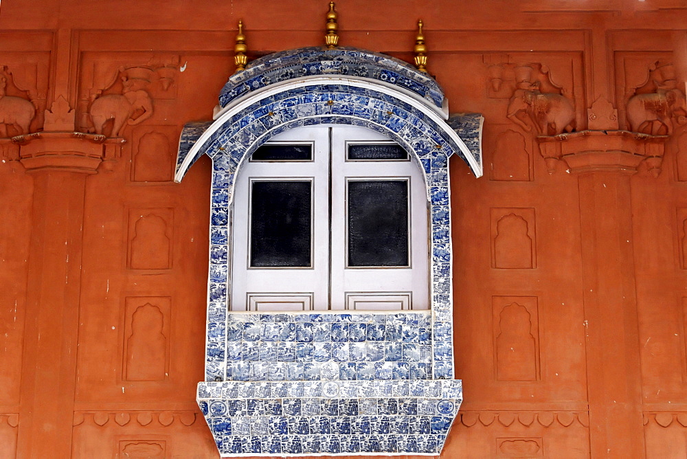 Detail, town palace in the fort of Jaisalmer, Rajasthan, India, Asia