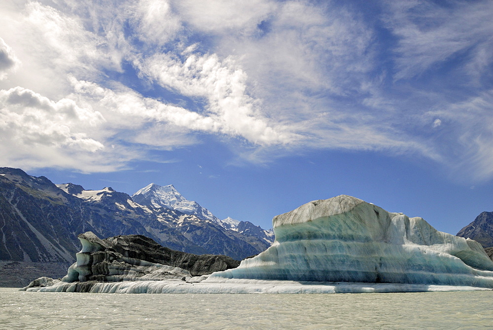 Icebergs on Tasman Lake, Mount Cook National Park, South Island, New Zealand