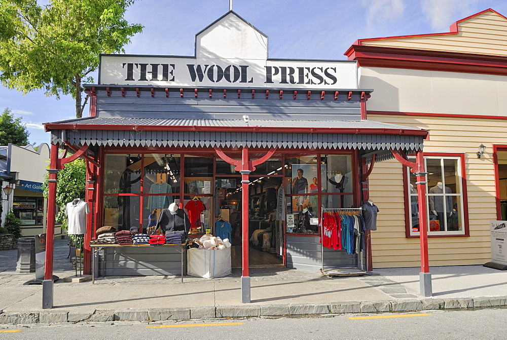 Historic building, wool and textile shop in the former gold mining town of Arrowtown, South Island, New Zealand