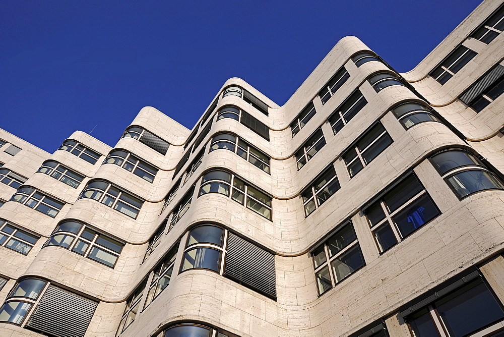 Detail of the front, Shell-Haus building, head of the Berlin Gasag natural gas vendor, built in 1932 by architect Fahrenkamp, Berlin, Germany, Europe