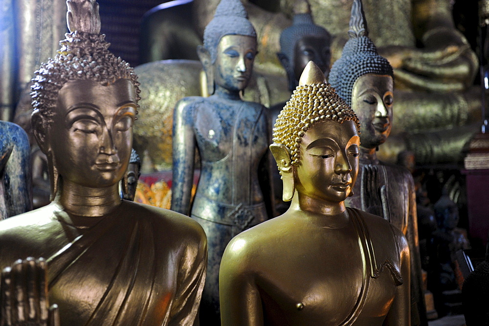 Buddha statues, Wat Mai temple, Suwannaphumaham, Luang Prabang, Laos, Southeast Asia, Asia