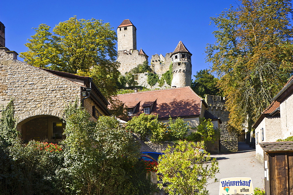 Burg Hornberg castle, Neckarzimmern, Neckartal, Baden-Wuerttemberg, Germany, Europe