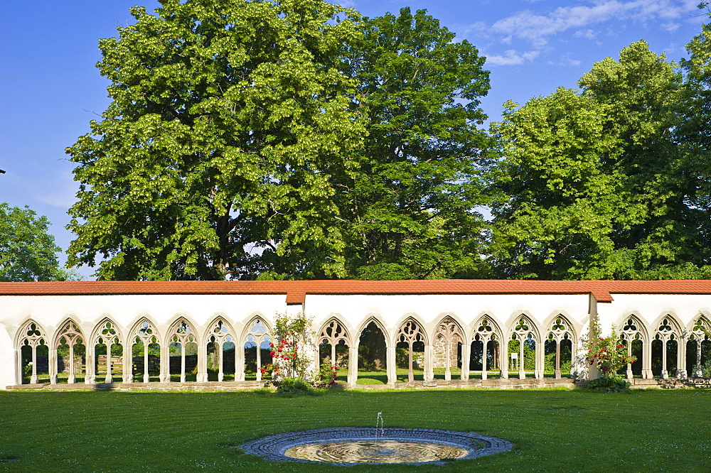 Cloister, Kloster Kirchberg monastery, Sulz am Neckar, Black Forest, Baden-Wuerttemberg, Germany, Europe