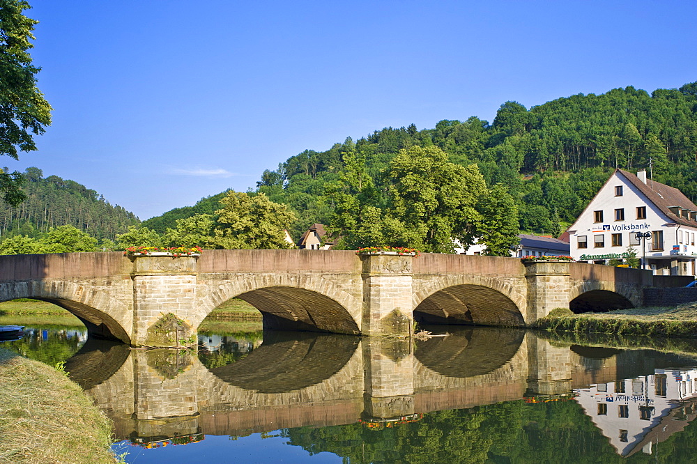 Waldhornbruecke bridge, Sulz am Neckar, Black Forest, Baden-Wuerttemberg, Germany, Europe