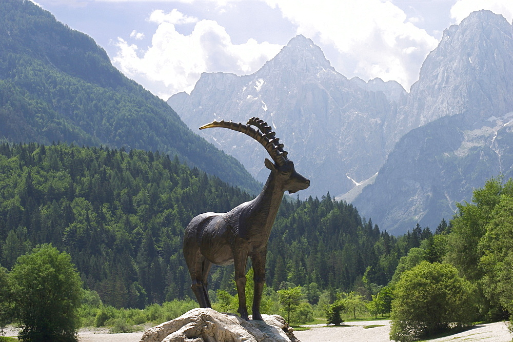 Capricorn sculpture at Lake Jasna near Kranjska Gora - Slovenia