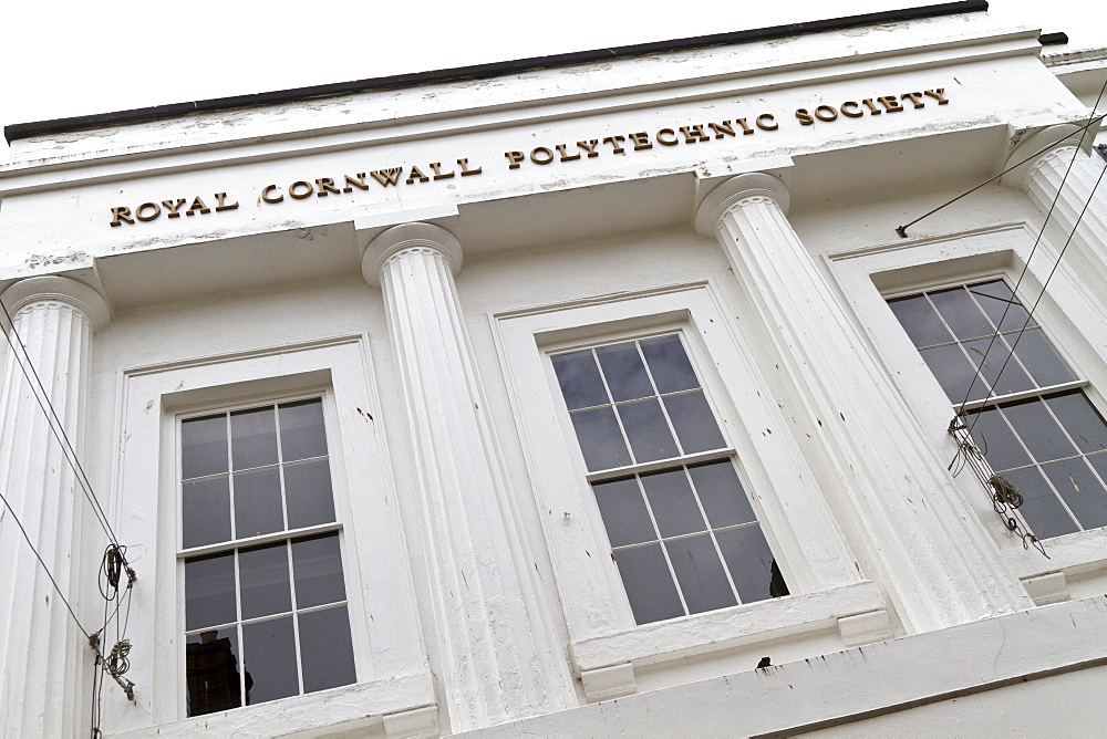 Facade of the Royal Cornwall Polytechnic Society, Falmouth, Cornwall, England, United Kingdom, Europe