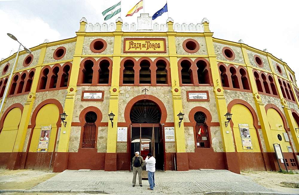 Bullfighting arena built in 1900, Sanlucar de Barrameda, Costa de la Luz, Andalusia, Spain, Europe