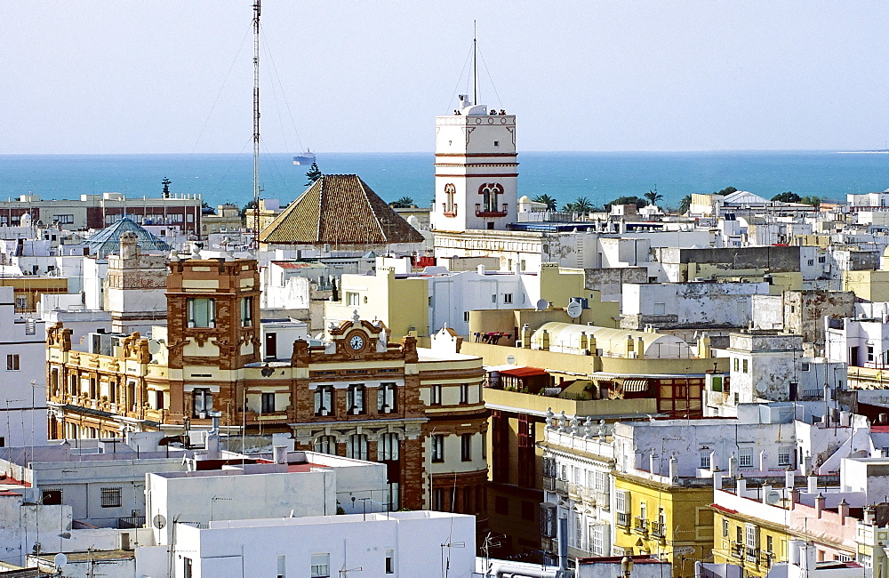 Historic district with Torre Tavira, Cadiz, Costa de la Luz, Andalusia, Spain, Europe