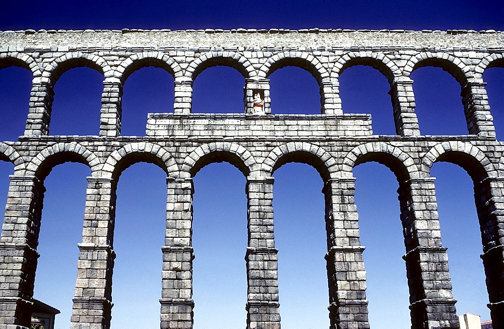 Roman aqueduct in Segovia, Community of Castile and Leon, Spain, Europe