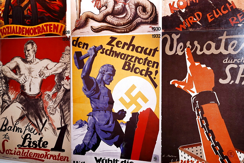 Election posters of political parties from 1938, Social Democrats, German Resistance Memorial, Bendlerblock, Berlin-Mitte, Germany, Europe