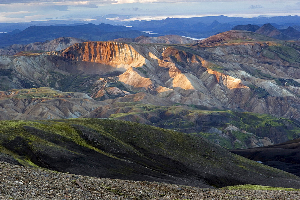 Rhyolite mountains near Landmannalaugar, Laugavegur hiking trail, Fjallabak Nature Reserve, Highlands of Iceland, Iceland, Europe