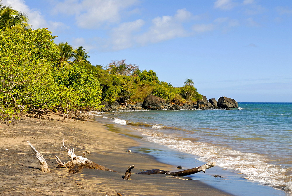 Deserted sandy beach on the island of Mayotte, Africa