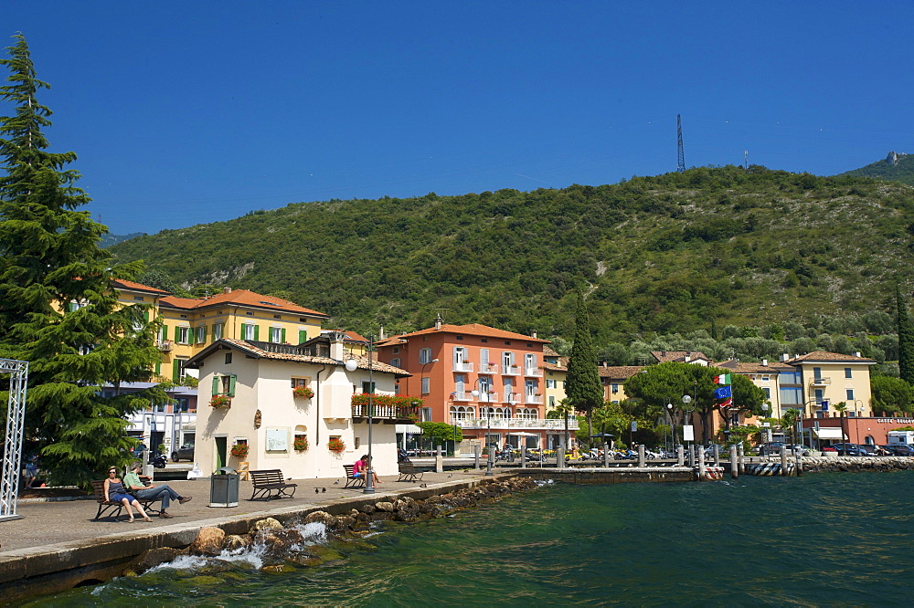 Lakeside promenade in Torbole on Lake Garda, province of Trento, Trentino, Italy, Europe