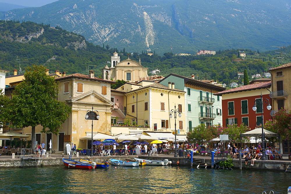 Port of Malcesine on Lake Garda, Veneto region, Italy, Europe