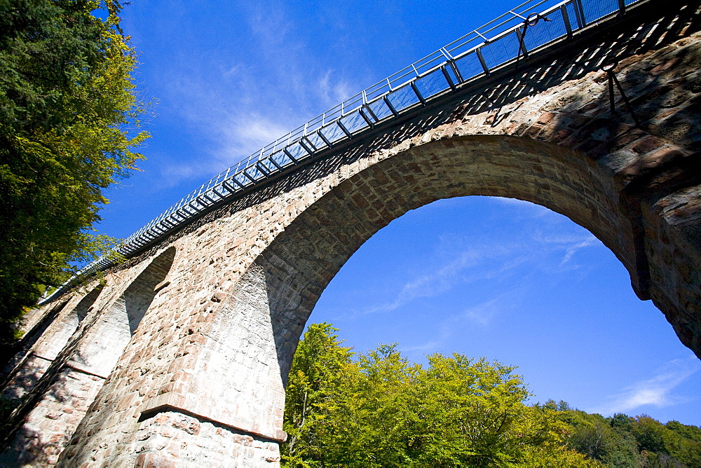 Rail bridge, viaduct, Mendola funicular in Kaltern, province of Bolzano-Bozen, Italy, Europe