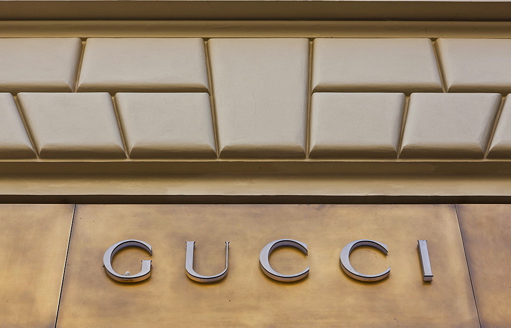 Gucci shop, luxury shopping district, Prague, Czech Republic, Europe