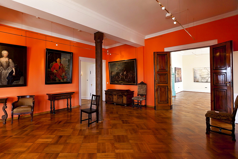 Interior, Schloss Callenberg palace, hunting lodge and summer residence of the Dukes of Saxe-Coburg and Gotha, Coburg, Upper Franconia, Bavaria, Germany, Europe